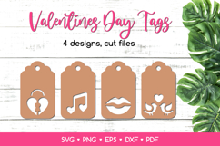 Valentine's Day Gift Tags with Hearts SVG Cut Files Product Image 1