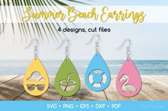 Teardrop Summer Beach Earrings SVG Cut Files for Crafters Product Image 1