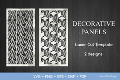 2 Decorative Panels with Abstract Geometric Pattern SVG Product Image 1