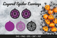 Layered Spider Earring SVG, Halloween Earrings Design Product Image 1