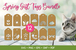 Spring Gift Tags SVG Bundle, Spring Papercut Tag Templates Product Image 1