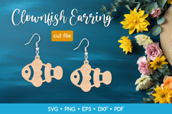 Clownfish Earring SVG Laser Cut File, Ocean Jewelry Template Product Image 1
