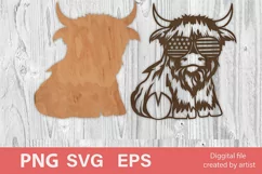 patriotic cow, longhair cow, file for cutting, cow america Product Image 2