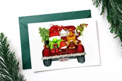 Christmas Thief with kids on a truck, Christmas Truck Product Image 7