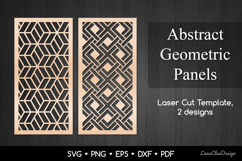 2 Wall Art Panels with Abstract Geometric Pattern SVG DXF Product Image 1