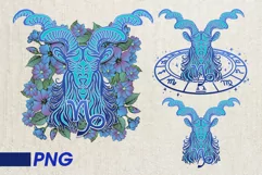 capricorn png zodiac sign floral vintage boho 3 png Product Image 1