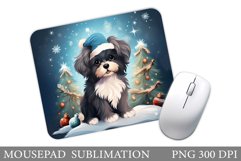 Christmas Dog Mouse Pad. Cute Dog Mouse Pad Design Product Image 1