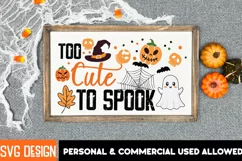 Too cute to spook SVG for sublimation | Halloween PNG design Product Image 2