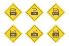 Set Of File Formats Icons Product Image 1