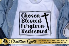 Chosen SVG PNG EPS DXF Blessed SVG Christian Quote SVG Product Image 1