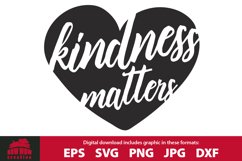 Kindness Matters in Heart Clipart &amp; SVG Cutting File Product Image 1