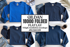 Gildan 18000 Sand Folded Flat Lay Mockups Product Image 1
