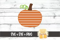 Striped Pumpkin - Halloween - Fall SVG PNG DXF Cut Files Product Image 2