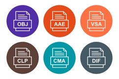 Set Of File Formats Icons Product Image 1