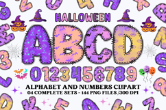 Halloween Alphabet png clipart, halloween letters doodle Product Image 1