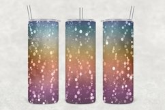 Orange Pink Glowing Glitter Tumbler Wrap Sublimation Product Image 1