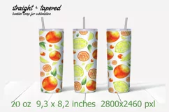 Tumbler switch with oranges,20 oz skinny tumbler sublimation Product Image 1