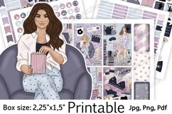 Movie Night Weekend Printable Sticker Box Size 2,25"x1,5" Product Image 1