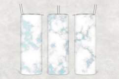 White Blue Marble Tumbler Wrap Sublimation Product Image 1