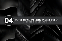 Black Liquid Metallic Digital Paper Product Image 1