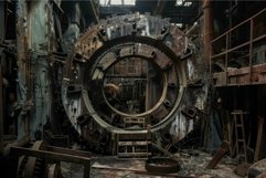 Haunting view of an abandoned industrial plant, showcasing r Product Image 1