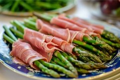 Asparagus ham plate. Generate Ai Product Image 1