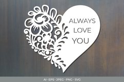 Always Love You Papercut SVG Product Image 1