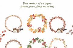 Autumn wreath creator Watercolor clipart Fall leaves Product Image 5