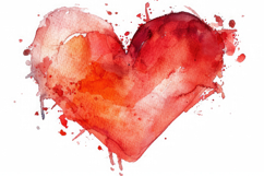 Red Watercolor Heart Background Wallpaper Product Image 1