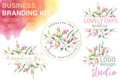 LOGO with alstroemerias Watercolor png Product Image 1