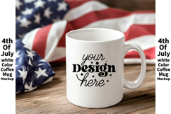 4th of July white 11oz blank coffee mug mockup Product Image 1