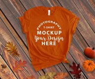 Bella Canvas 3001 Mock-up fall themed, Orange Product Image 2