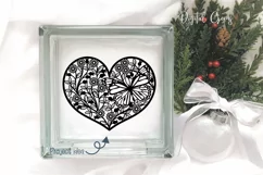 Butterfly heart paper cut design SVG / DXF / EPS / PNG files Product Image 3