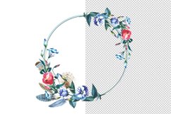 Watercolor Flower Wreath PNG set Product Image 7