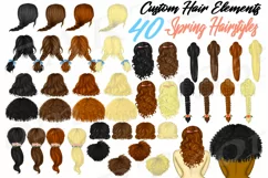 SpringHairstyles Clipart DIY Fashion Character Builder PNG Product Image 1