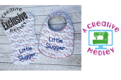 Baseball Bib and Burp Cloth for 7x12 and larger hoops Product Image 1