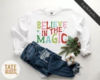 Believe in the magic SVG cut file - Retro Christmas shirt Product Image 2