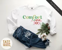 Comfort and Joy SVG cut file - Retro Christmas svg Product Image 2