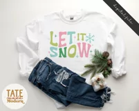 Let it Snow SVG cut file - Retro Christmas shirt svg Product Image 2