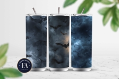 Bats Night Sky Pattern, Dark Gothic Bat Seamless Paper Product Image 2