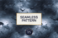 Bats Night Sky Pattern, Dark Gothic Bat Seamless Paper Product Image 3