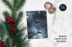 Bats Night Sky Pattern, Dark Gothic Bat Seamless Paper Product Image 4