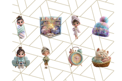 Kawaii Cozy Girl Clipart PNG, Pastel Fall Cozy Aesthetic Product Image 4