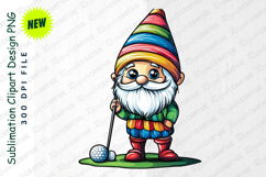 Cartoon Golf Gnome Illustration With Colorful Clipart Product Image 1