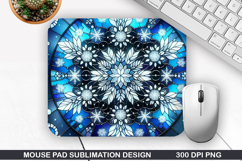 Snowflakes Mouse Pad Sublimation, Christmas Mouse Pad PNG Product Image 1