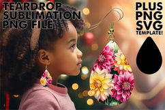 Cozy Teardrop Earrings Ideas PNG, Flower Pattern Product Image 1