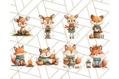 Cozy Autumn Animal Clipart, Fall Forest Critters PNG Product Image 4