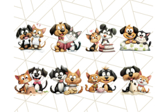 Dog and Cat Friends Clipart, Cute Animal Pet Art PNG Set Product Image 4