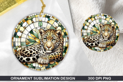 Tiger Stained Glass Ornament PNG, Sublimation PNG Design Product Image 1