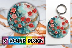 Golden 3D Bloom Sublimation Keychains Product Image 1